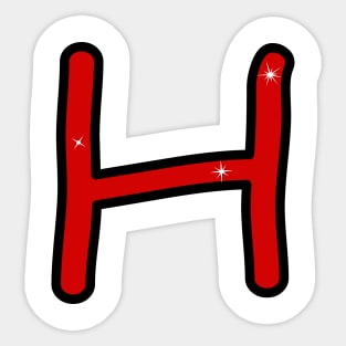 Letter H. Name with letter H. Personalized gift. Abbreviation. Abbreviation. Lettering Sticker